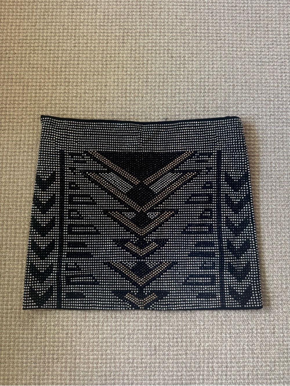 Embellished Black and Silver Mini Skirt